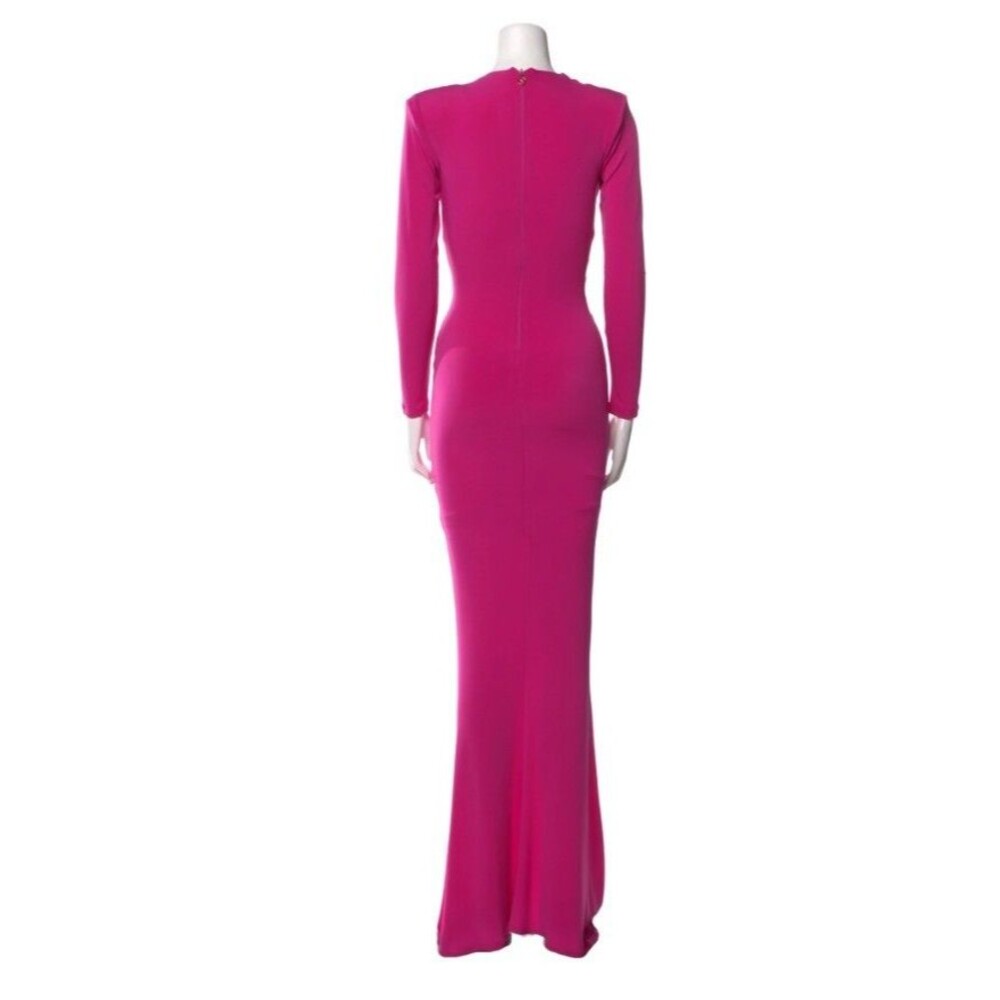 NWT-Nookie REVOLVE Farrah Plunge Bodycon V-Neck Gown-Cerise (deep pink)-Small - Picture 5 of 7